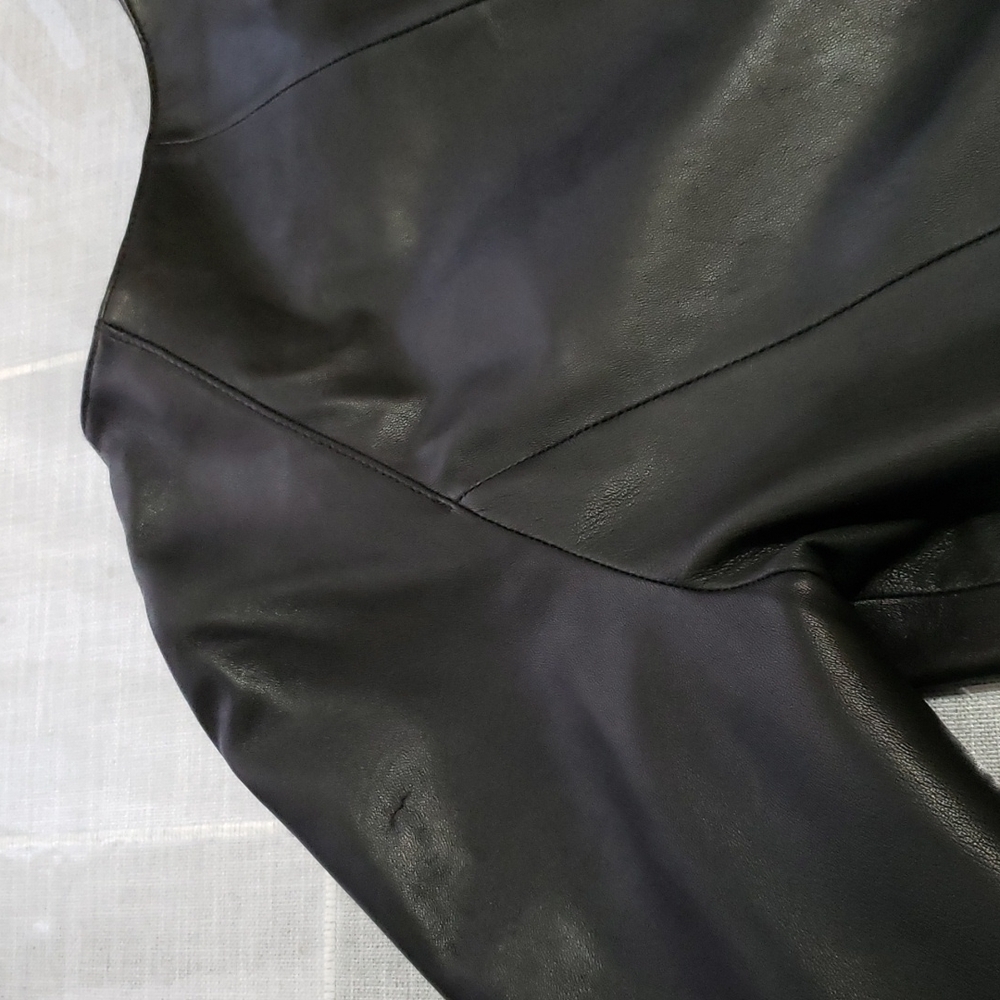 Alfani Genuine Leather Jacket, Color Black, Size L - Picture 15 of 17